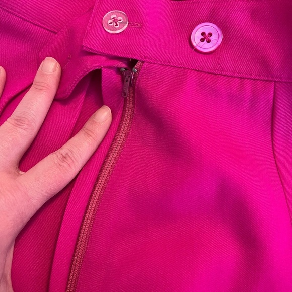 Vintage Nordstrom Wool Women's Hot Pink Pencil Skirt | Size 10 - Picture 5 of 6